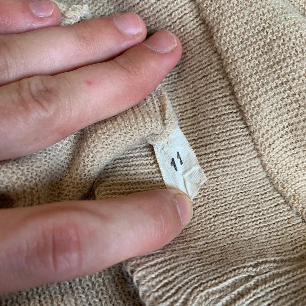 Vintage 1960s Buffums California Short Sleeve Knit Turtleneck Sweater Beige - 11